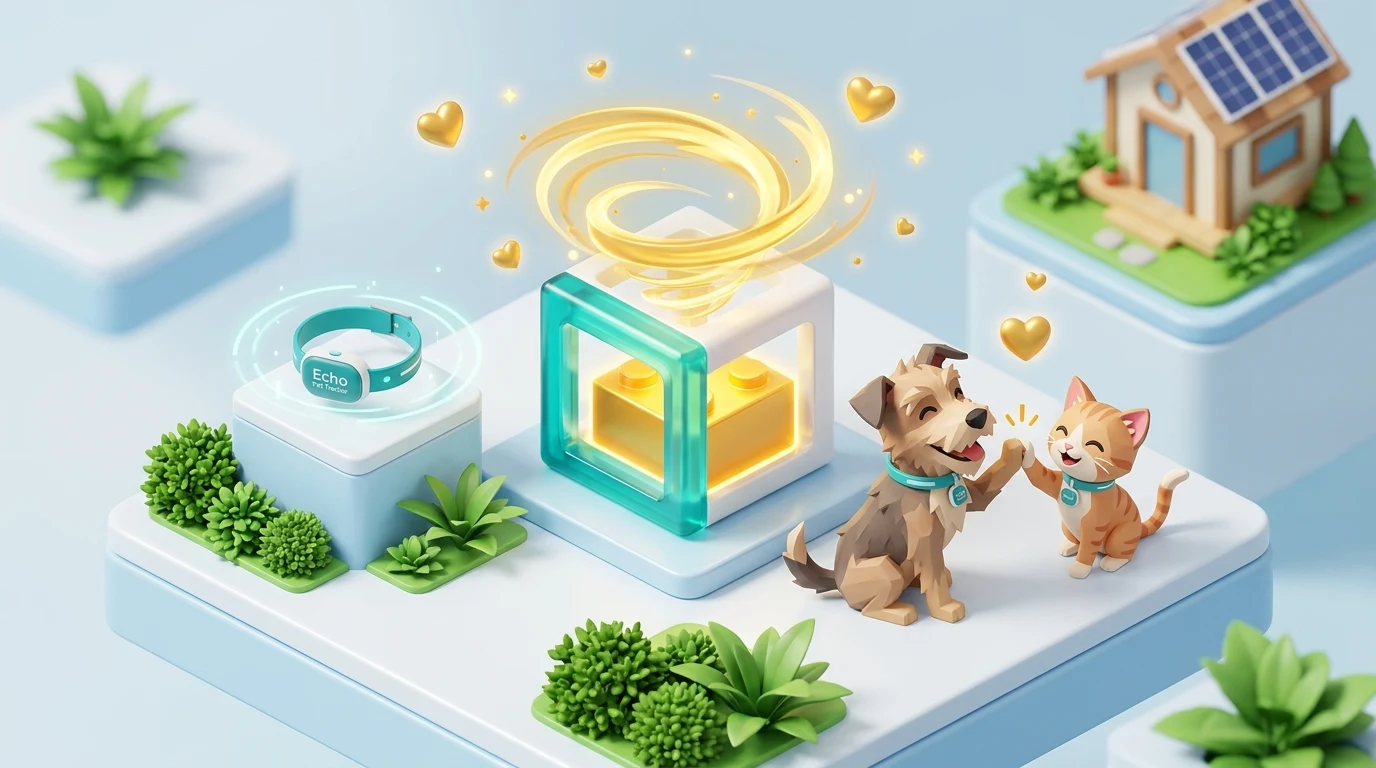 How owning an IsoPet transforms into a golden shelter brick, Echo Pet Tracker, and rescued pets
