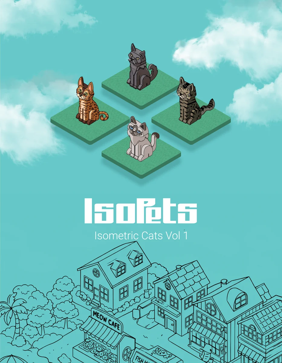 IsoPets Coloring Book Cats Volume 1